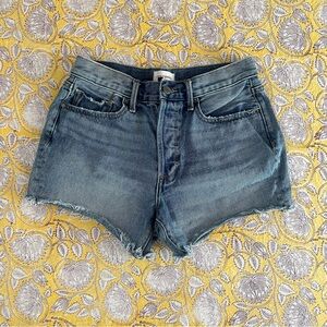 Driftwood Raw Hem Denim Shorts Size 25 – Distressed Vintage Wash